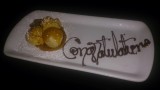Cadeautje van het restaurant.
