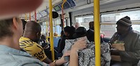In de bus