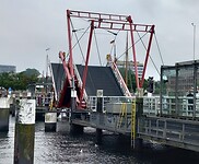De opvouwbare Hörn Brücke in Kiel.