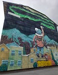 In Bodø zijn veel muurschilderingen te zien