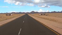 De B4 even voorbij Aus richting Lüderitz.