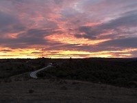 Zon onder gang vanaf de Camperplaats in Alcaria