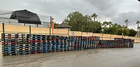 Een rijtje Pallets