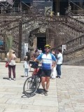 voor de kathedraal in Santiago