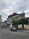 Mijn hotel in Arudy, met de blauwe luiken
