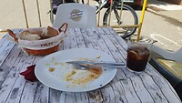 Einde hoofdgerecht 13.10 uur. En weer op weg.