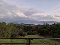 Uitzicht vanaf onze kamer afgelopen vrijdag; lake Arenal
