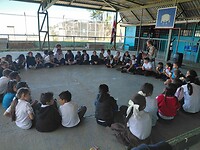 Dit is normaal het voetbalveldje tijdens schooltijden