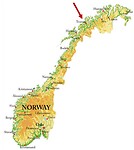 kaart Noorwegen met Tromsø