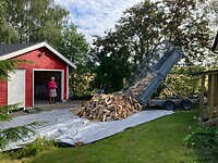 8m3 hout wordt geleverd