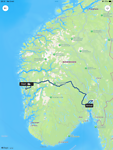 De route Bergen -Oslo
