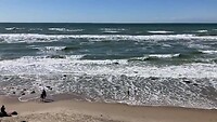 Zicht op zee vanaf de  kust bij Hirtshals