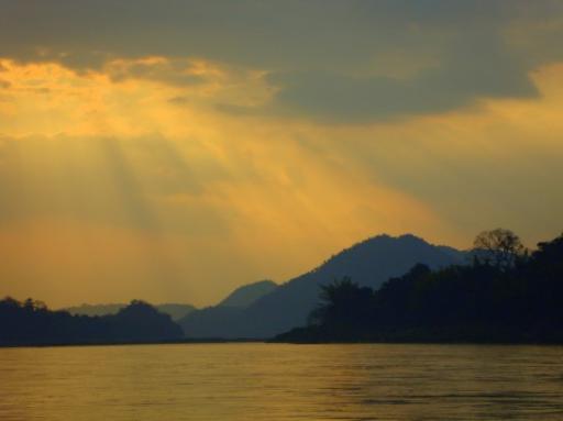 Prachtig uitzicht @ boot Mekong Rivier