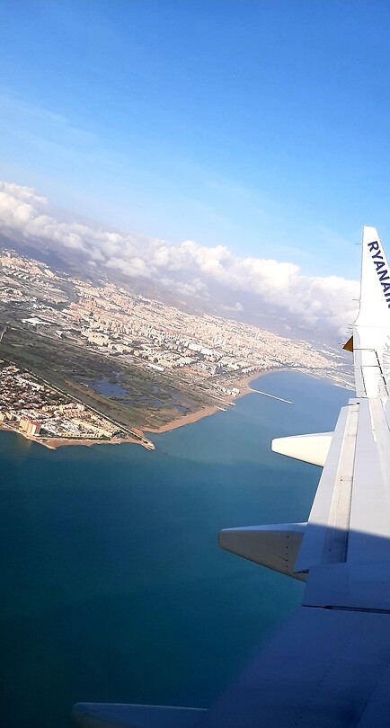 In het vliegtuig
