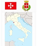 De rode stip is Pisa