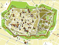 Lucca is geheel omringd door de stadsmuur