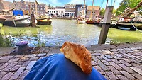 Lunch pauze op bankje