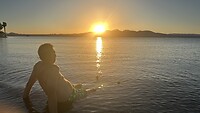 Zonsindergang bij lake Havasu