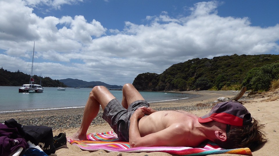 Ron op strand