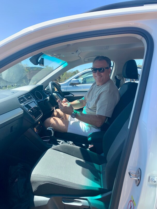 in onze VW Tiquan