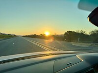 Zonsondergang op terugweg vanuit Krugerpark