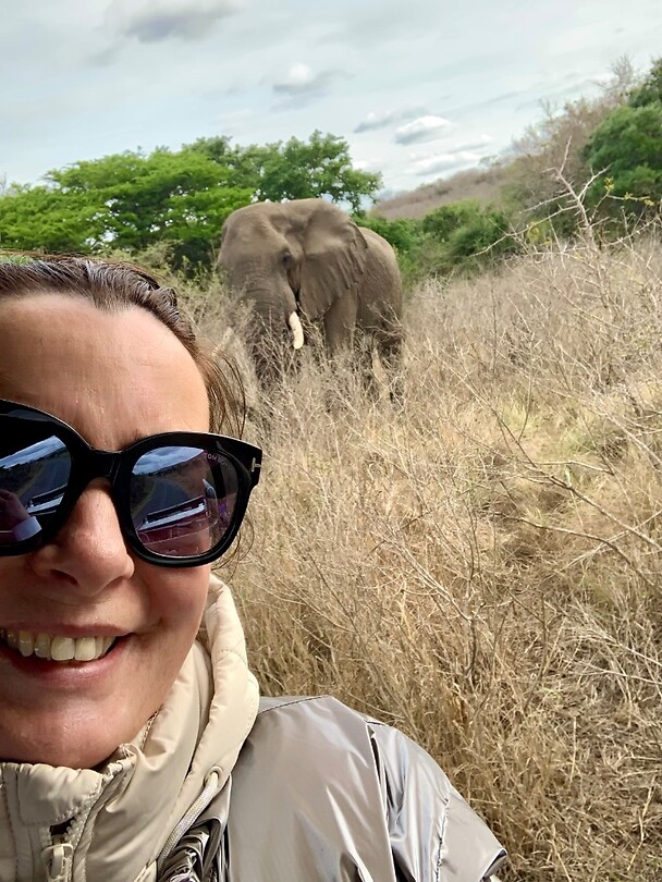 selfie met een olifant