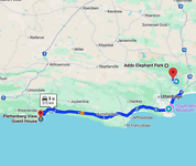 Route van Addo naar Plettenberg