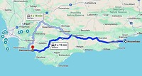 Route van Mosselbaai naar Hermanus