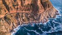 Foto van internet om een kijkje van bovenaf te geven; Chapman's Peak Drive
