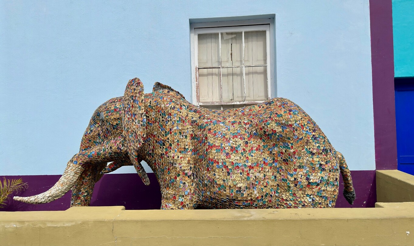 Kunstige olifant in Bo Kaap