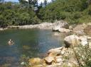 swimming in the river