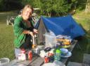 cooking dinner