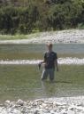 T. aan het rivercrossen