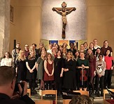 Alle estet leerlingen tijdens het adventsconcert