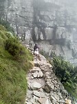 Hiken op de tafelberg in de wolken