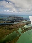 Vliegen over de Caraïbische oceaan