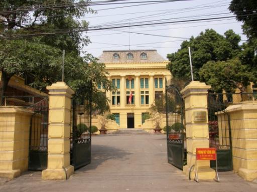 Mooi staaltje Franse architectuur in Hanoi