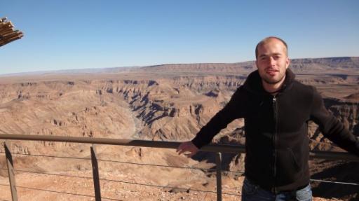 Ik bij de Fish River Canyon