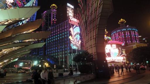 Macau Schiereiland 's nachts