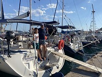 Boot aangelegd kade Astakos