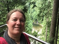 Selfie bij de skywalk van Capilano Bridge