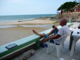 Op het terras van ons guesthouse.