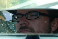 Stefan via de binnenspiegel