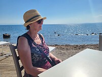 Pontikonisi Beach bij het vliegveld. Spotplaats voor vliegtuigen