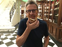 Laatste ontbijt in BA: croissant met dulce leche (soort bebogeen)