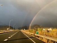 Regen op de terugweg beloning Regenboog