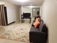 Living room in our Airbnb