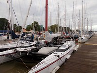 Volle haven in Brunsbuettel