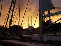 Zonsondergang bij Brunsbuettel