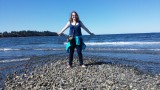 Me at the furthest point near the water at Parksville Beach